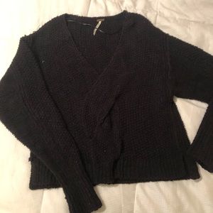 Free people black sweater (cropped)